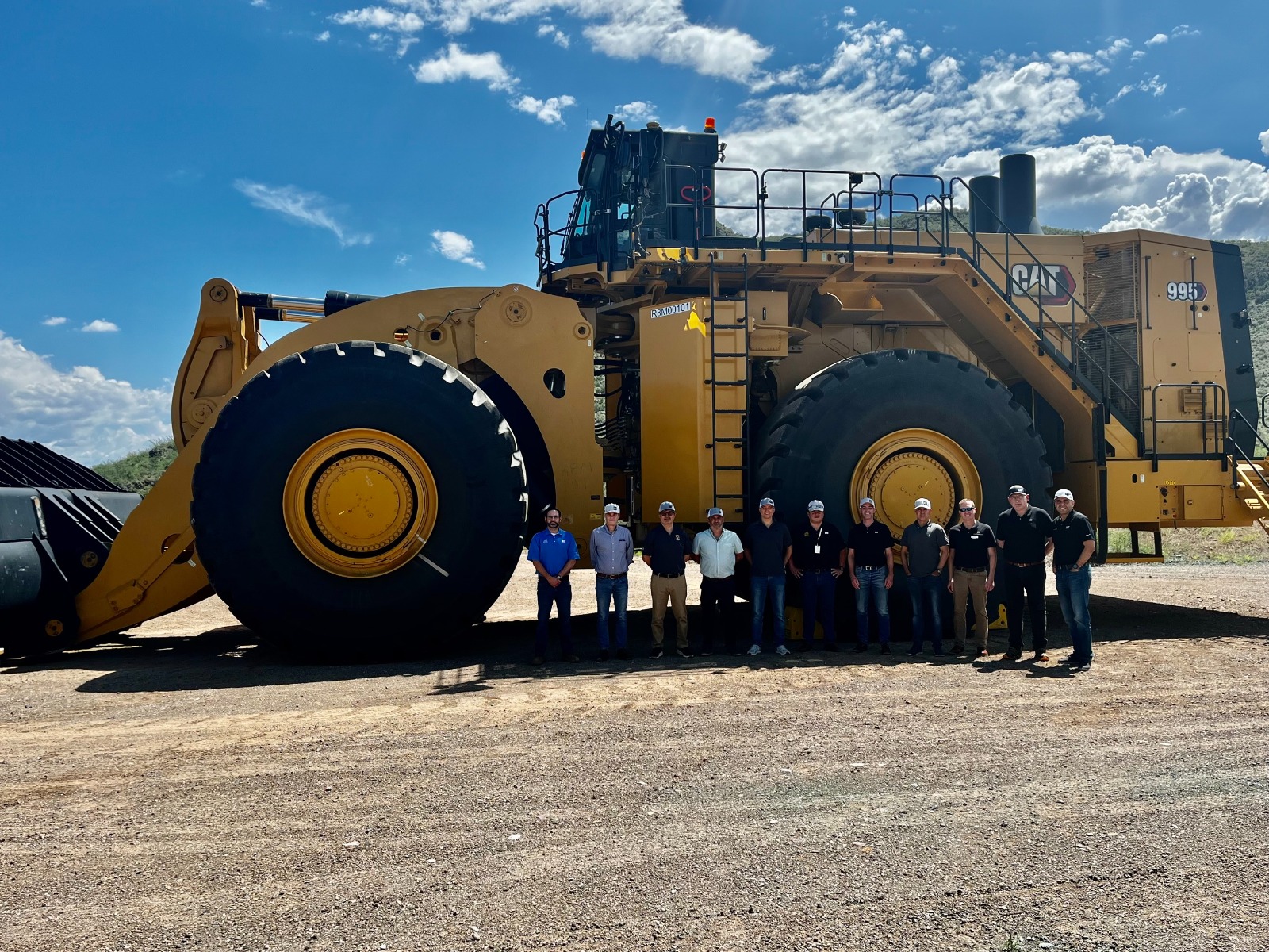 CAT 994 wheel loader fleet at an active mining site